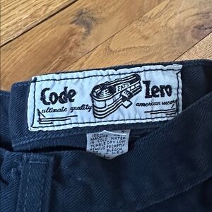 Vintage Code Zero Dark Green / Blue Punk Jeans Relaxed Straight Pants 33